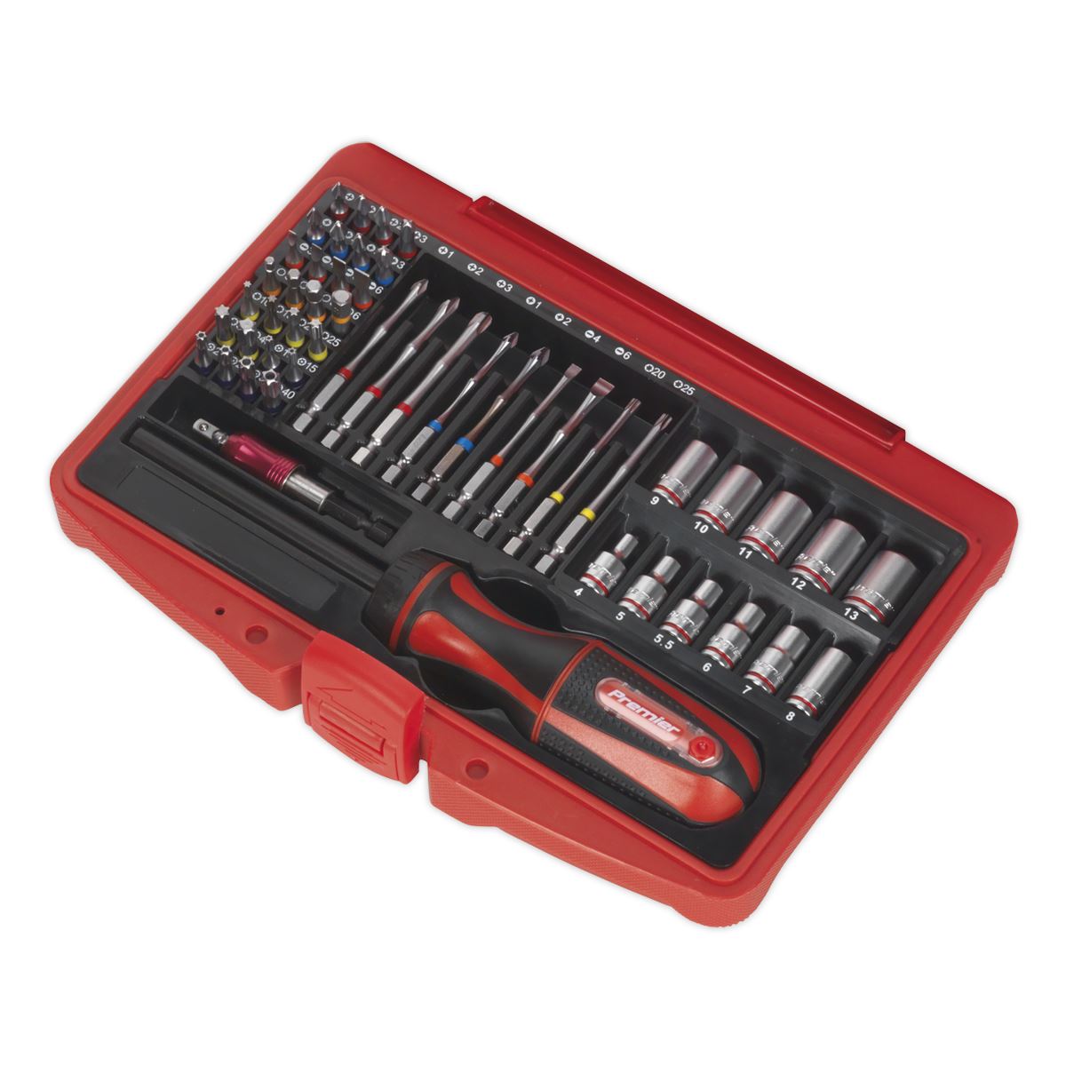 Sealey AK64903 Fine Tooth Ratchet Screwdriver & Accessory Set 51pc Sealey