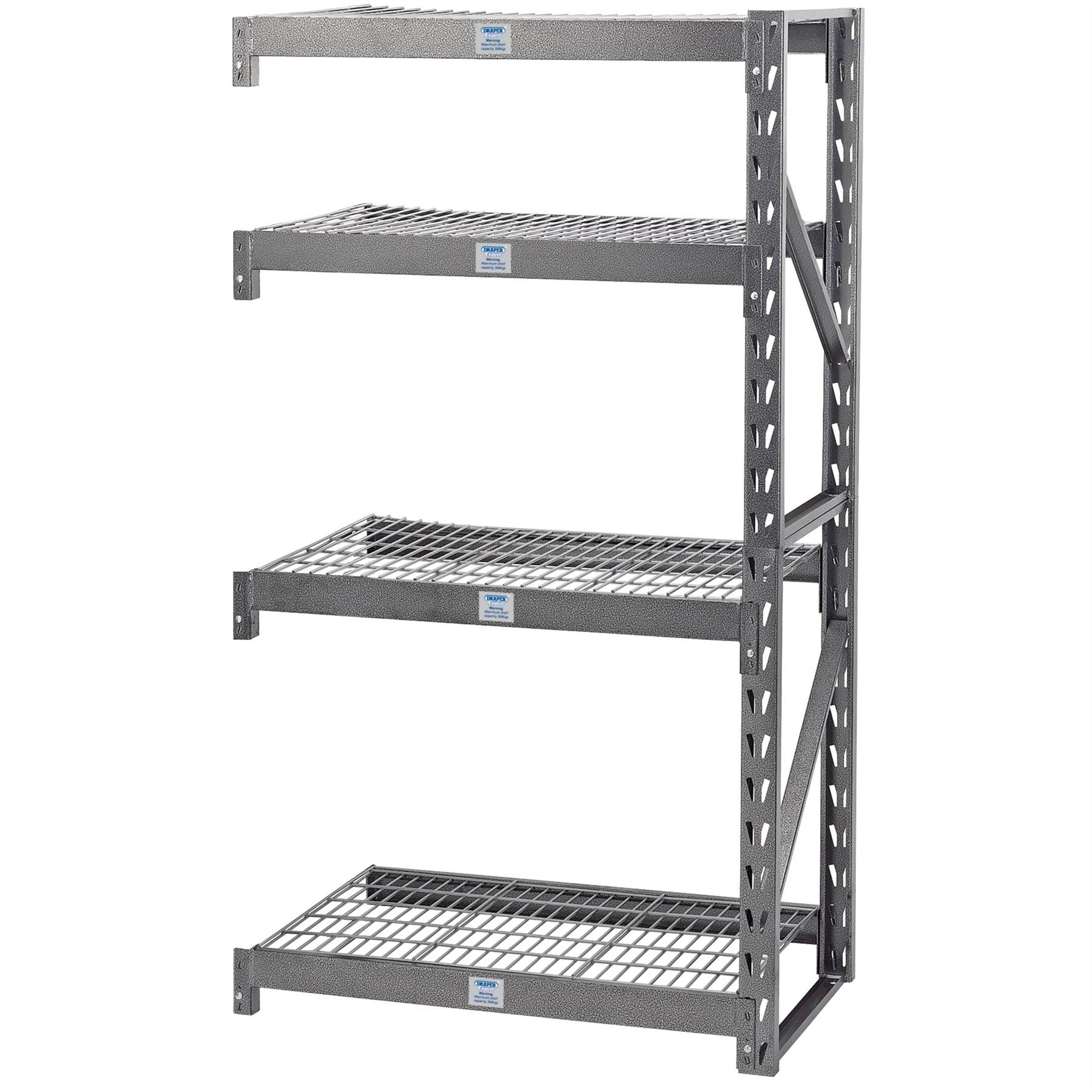 Draper 05231 Expert Heavy Duty Steel 4 Shelving Extension Unit 1040 x 610 x 1830mm Draper