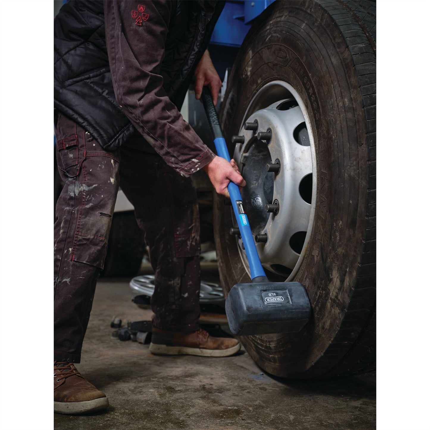 Draper 74318 Rubber Dead Blow Hammer with Fibreglass Shaft 3.6kg/8lb Draper