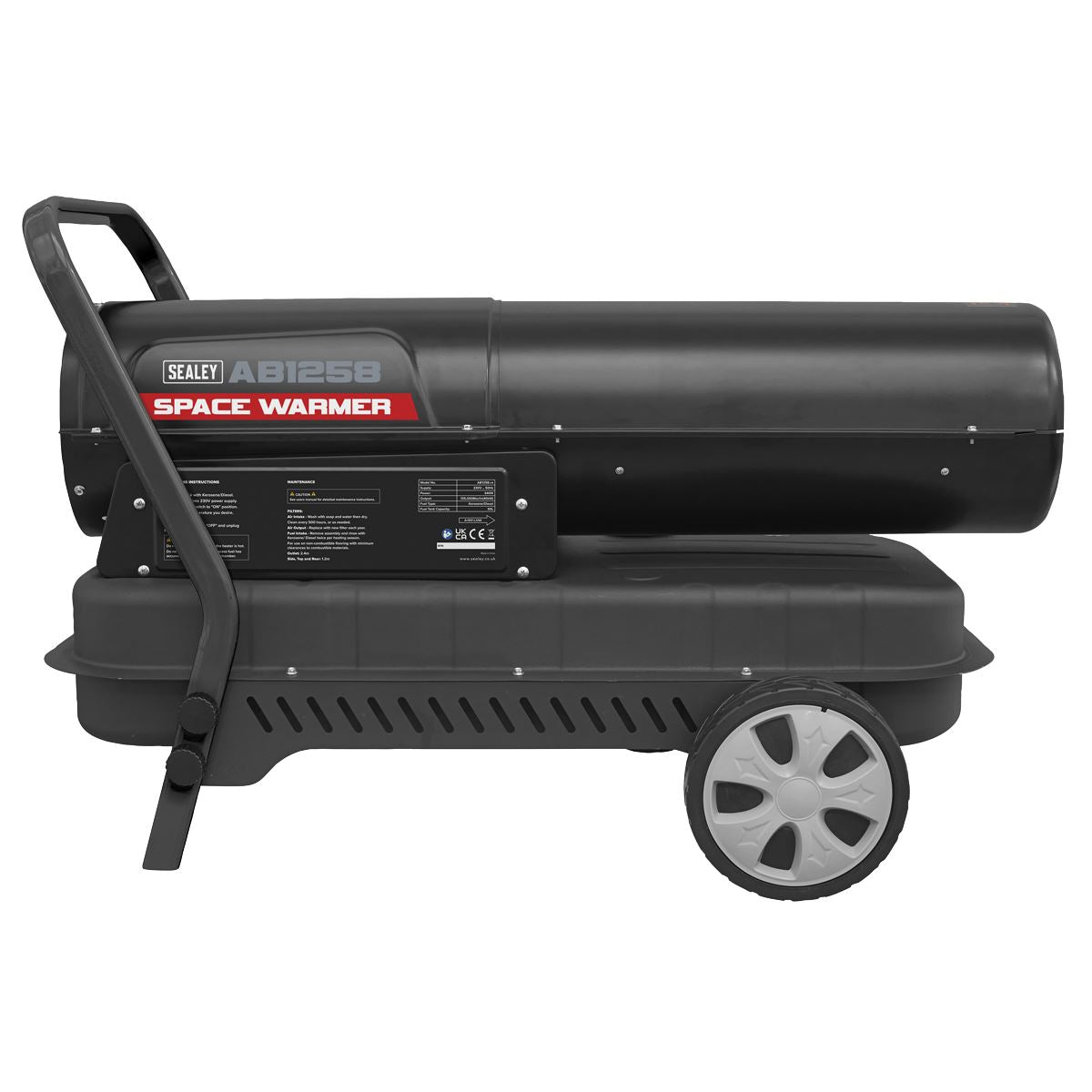 Sealey AB1258 Space Warmer® Kerosene/Diesel Heater 135000Btu/hr with Wheels Sealey