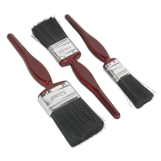 Sealey SPBS3 Pure Bristle Paint Brush Set 3pc Sealey
