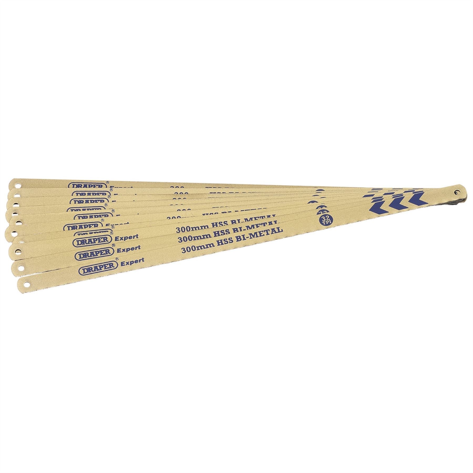 Draper 38266 Bi-metal Hacksaw Blades 300mm 32tpi Pack of 10 Draper
