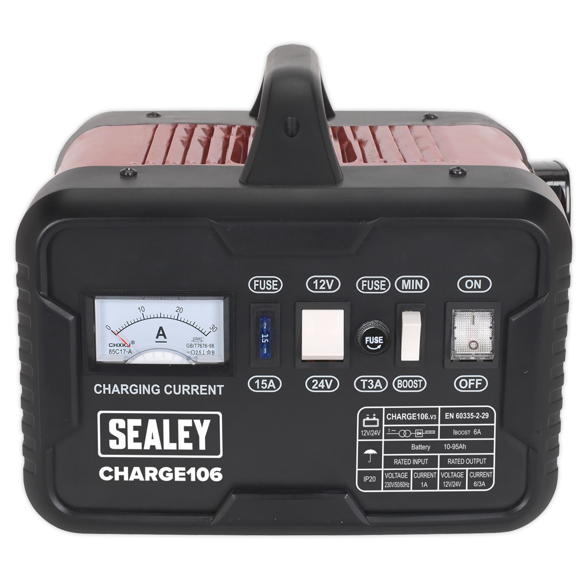 Sealey CHARGE106 Battery Charger 8A 12/24V 230V Sealey