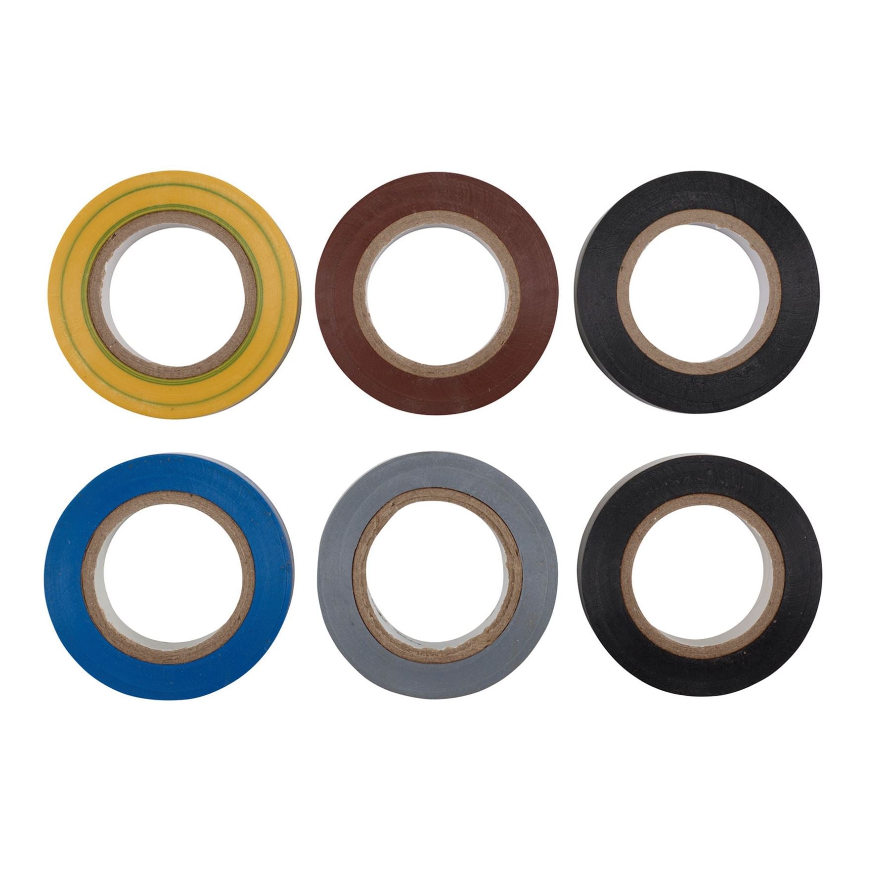 Draper 90086 Expert Insulation Tape 10m x 19mm Mixed Colours Pack of 6 Draper