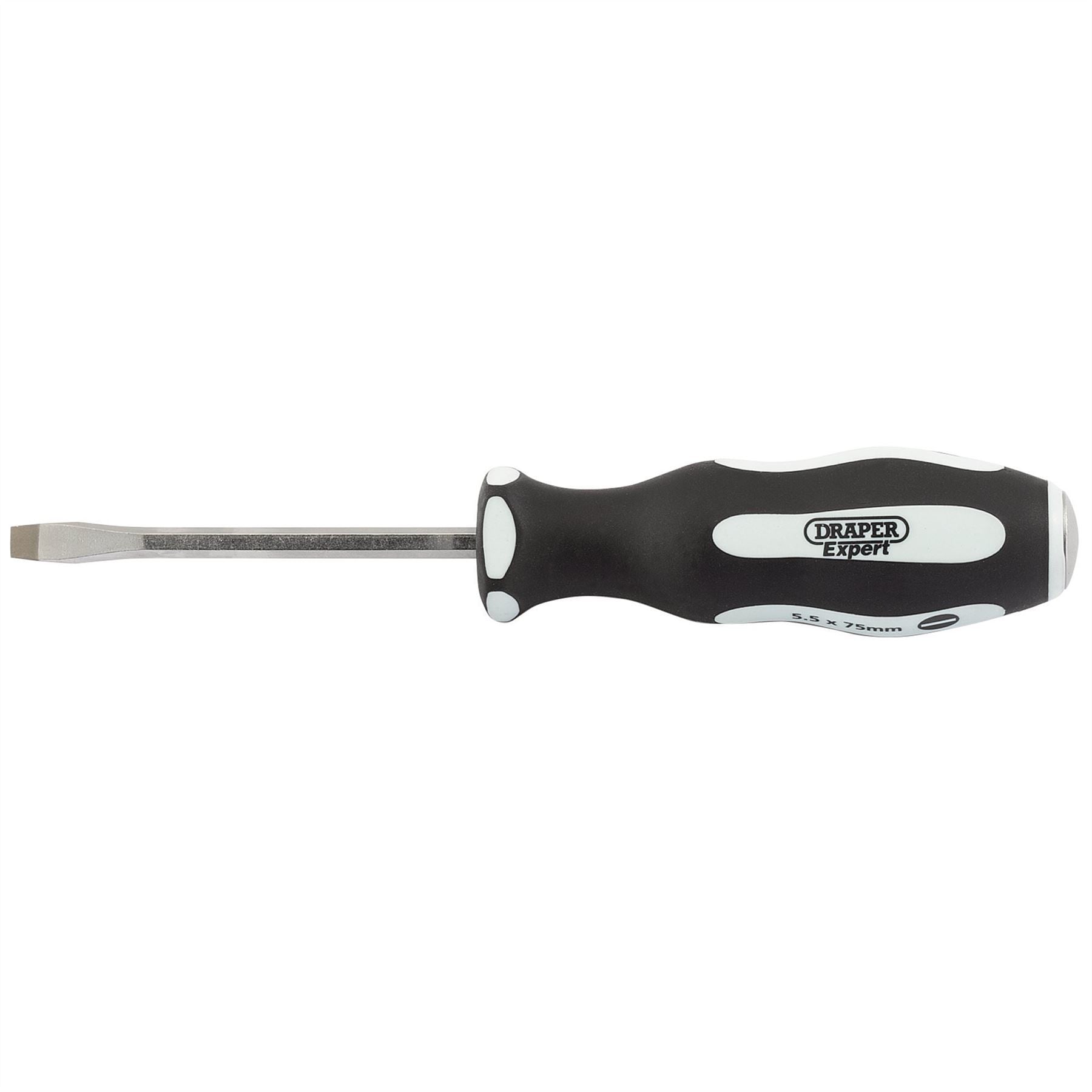 Draper 35176 Pound Thru' Plain Slot Soft Grip Screwdriver 5.5 x 75mm Draper