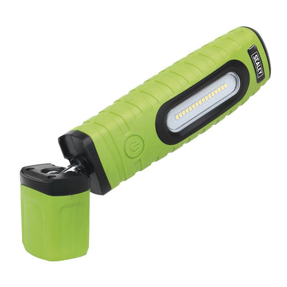Sealey LED360PLUSG Rechargeable 360° Inspection Light 10W & 3W SMD LED Green 2 x Lithium-ion Sealey