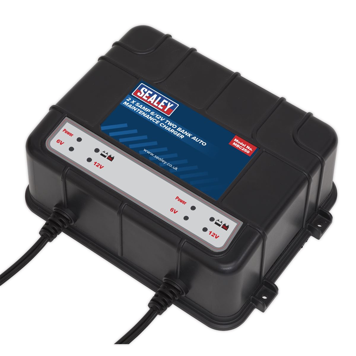 Sealey MBC250 Two Bank 6/12V 10A (2 x 5A) Auto Maintenance Charger Sealey