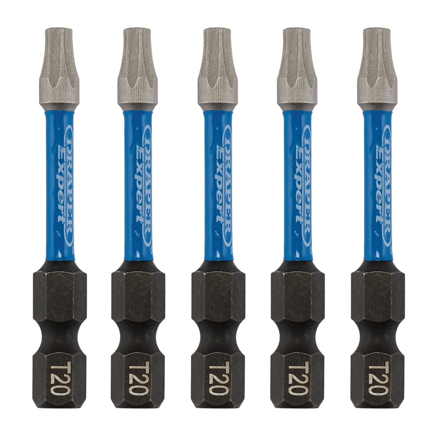 Draper 05652 Expert TX-STAR® Impact Screwdriver Bits T20 x 50mm 1/4" Hex Pack of 5 Draper