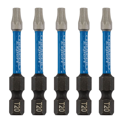 Draper 05652 Expert TX-STAR® Impact Screwdriver Bits T20 x 50mm 1/4" Hex Pack of 5 Draper