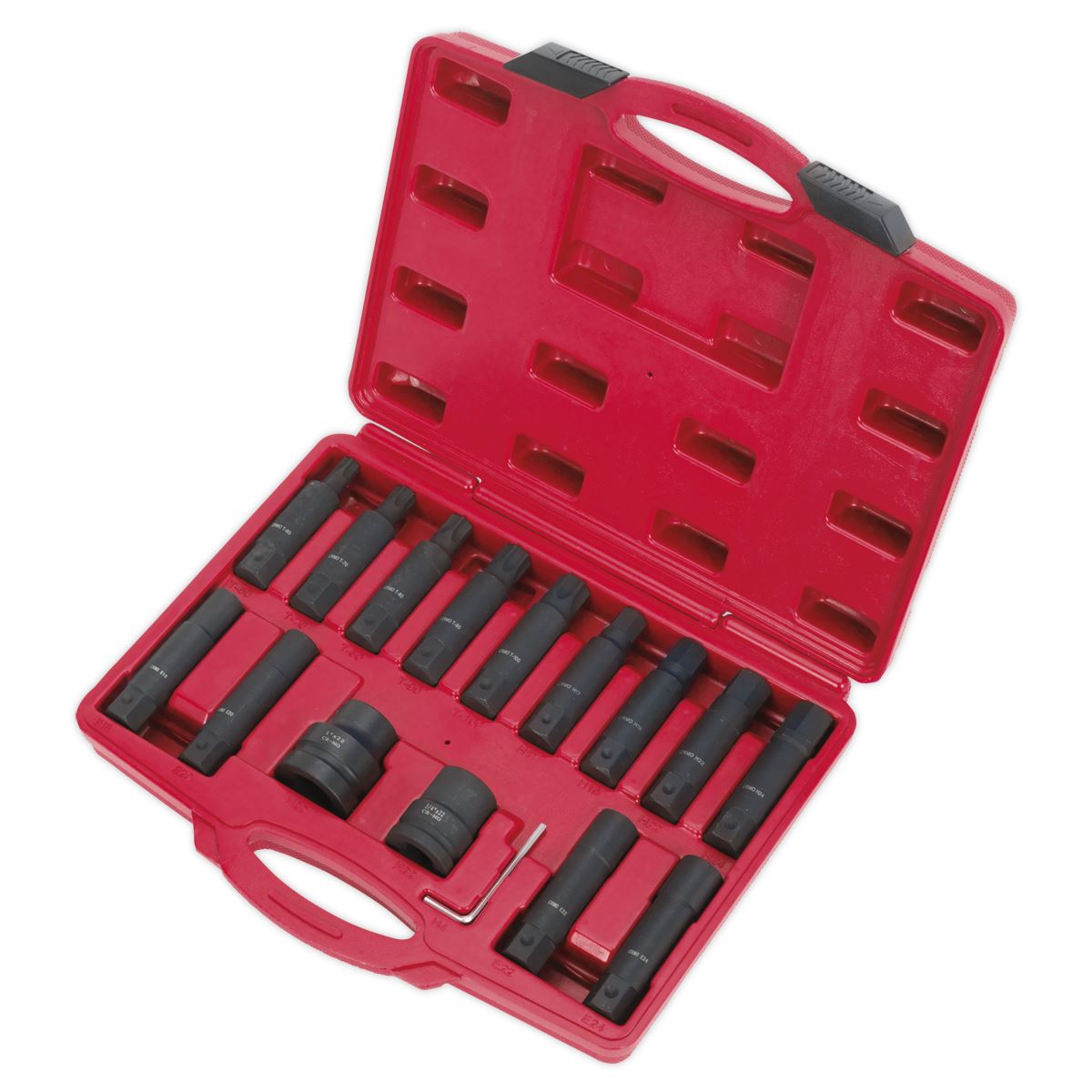 Sealey SX098 Impact Hex TRX-Star* & TRX-Star* Female Socket Bit Set 16pc 3/4" & 1"Sq Drive Sealey