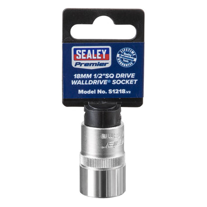 Sealey S1218 WallDrive® Socket 18mm 1/2"Sq Drive Sealey