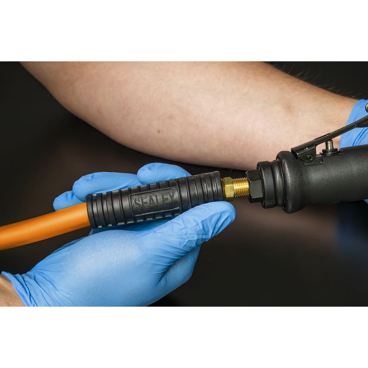 Sealey AHHC20 Air Hose 20m x Ø8mm Hybrid High-Visibility with 1/4"BSP Unions Sealey