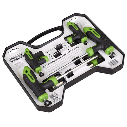 Siegen S01069 T-Handle Ball-End Hex Key Set 8pc Siegen