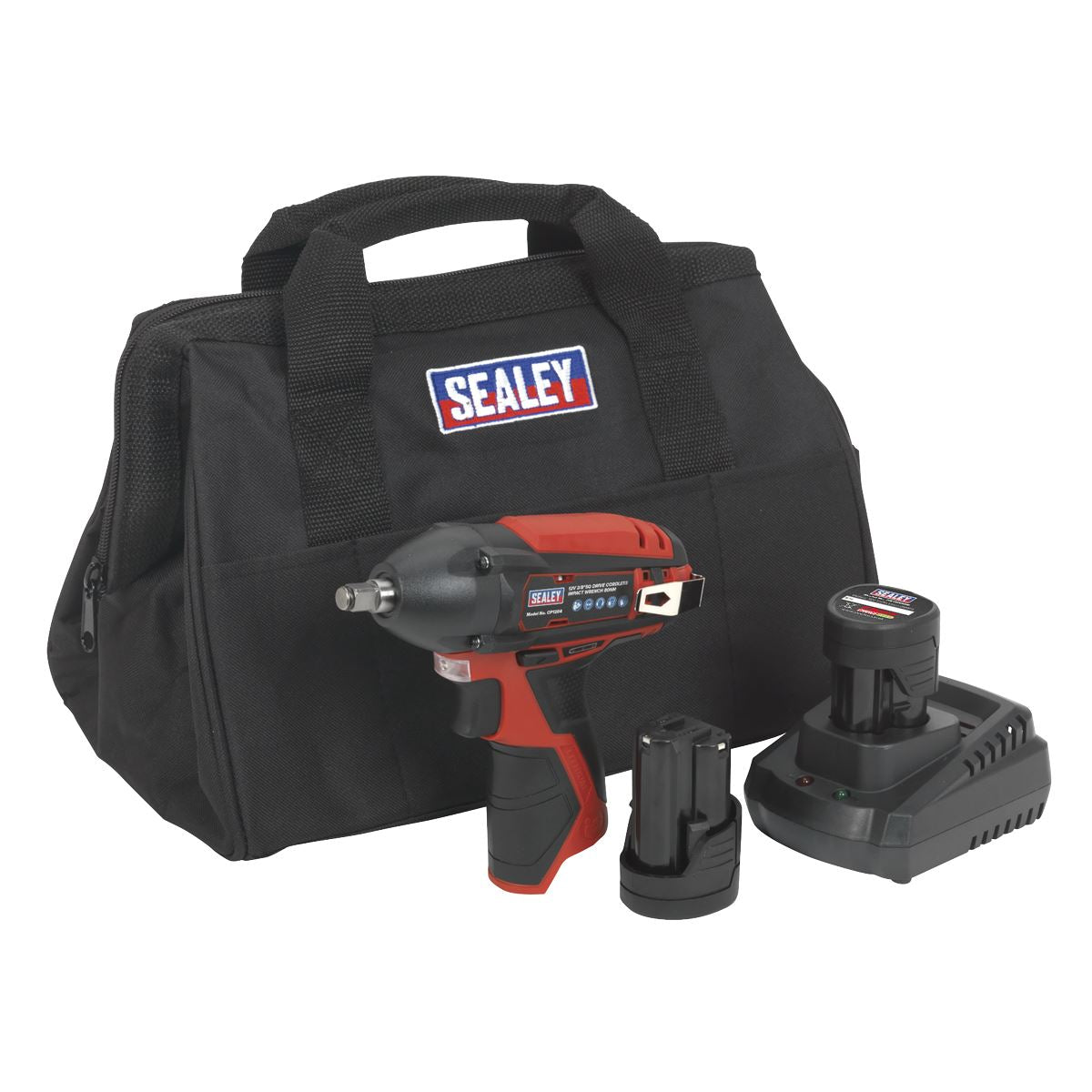 Sealey CP1204KIT Impact Wrench Kit 3/8"Sq Drive 12V SV12 Series - 2 Batteries Sealey