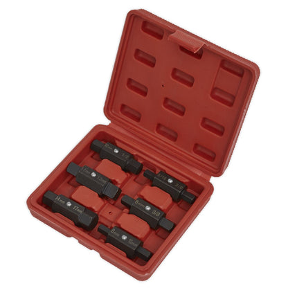 Sealey AK658 Oil Drain Plug Key Set 6pc Double End Sealey