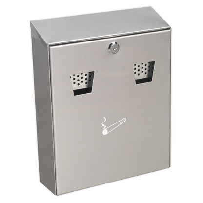 Sealey RCB02 Cigarette Bin Wall-Mounting Stainless Steel Sealey