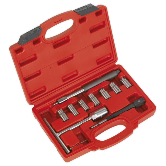 Sealey VS2055 Diesel Injector Seat Cleaner Set 10pc Sealey