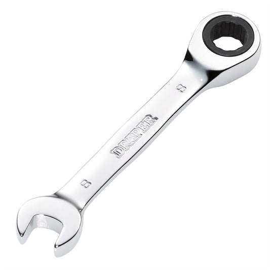 Draper 27840 HI-TORQ® Metric Stubby Ratchet Combination Spanner 8mm Draper