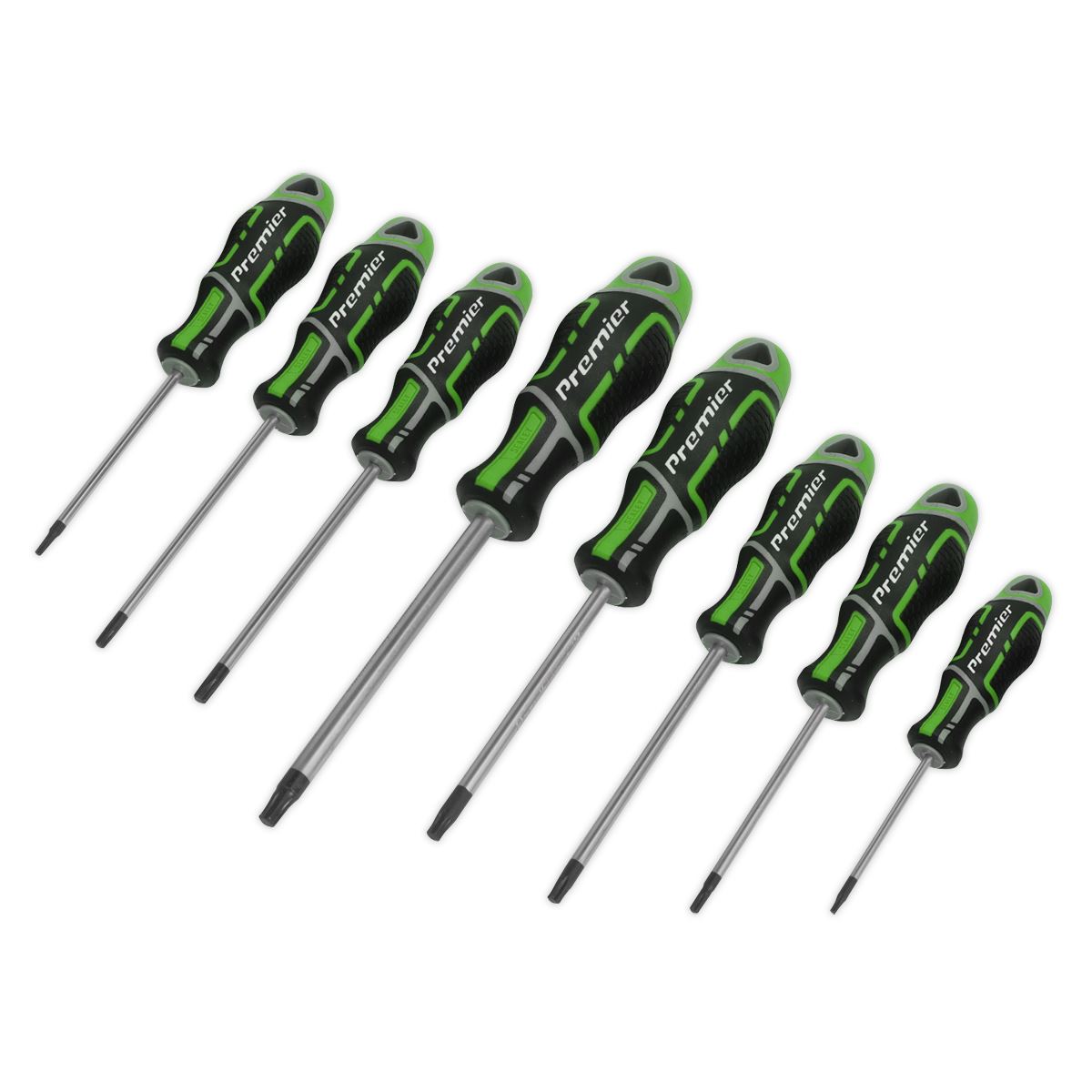 Sealey AK4323HV Screwdriver Set 8pc Security TRX-Star* GripMAX® - Hi-Vis Green Sealey