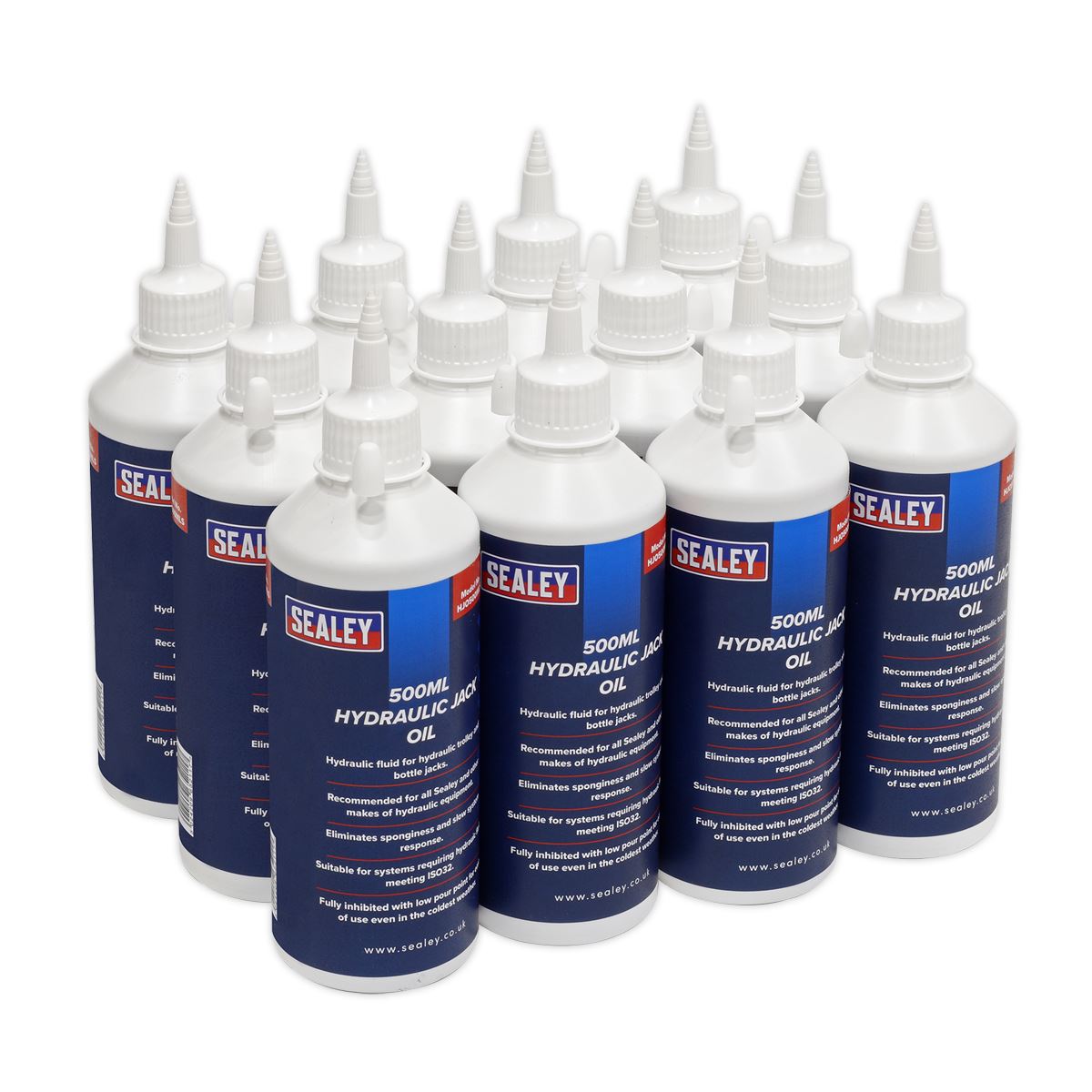Sealey HJO/500ML Hydraulic Jack Oil 500ml Pack of 12 Sealey