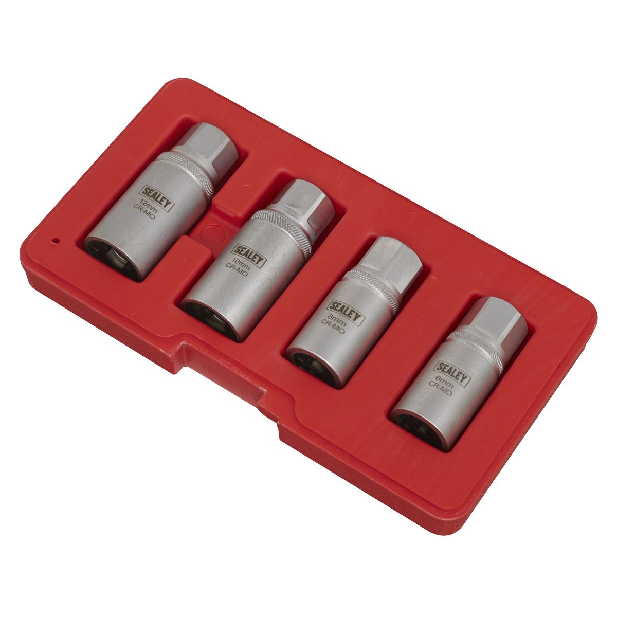 Sealey AK723 Stud Extractor Set 4pc 1/2"Sq Drive Metric Sealey