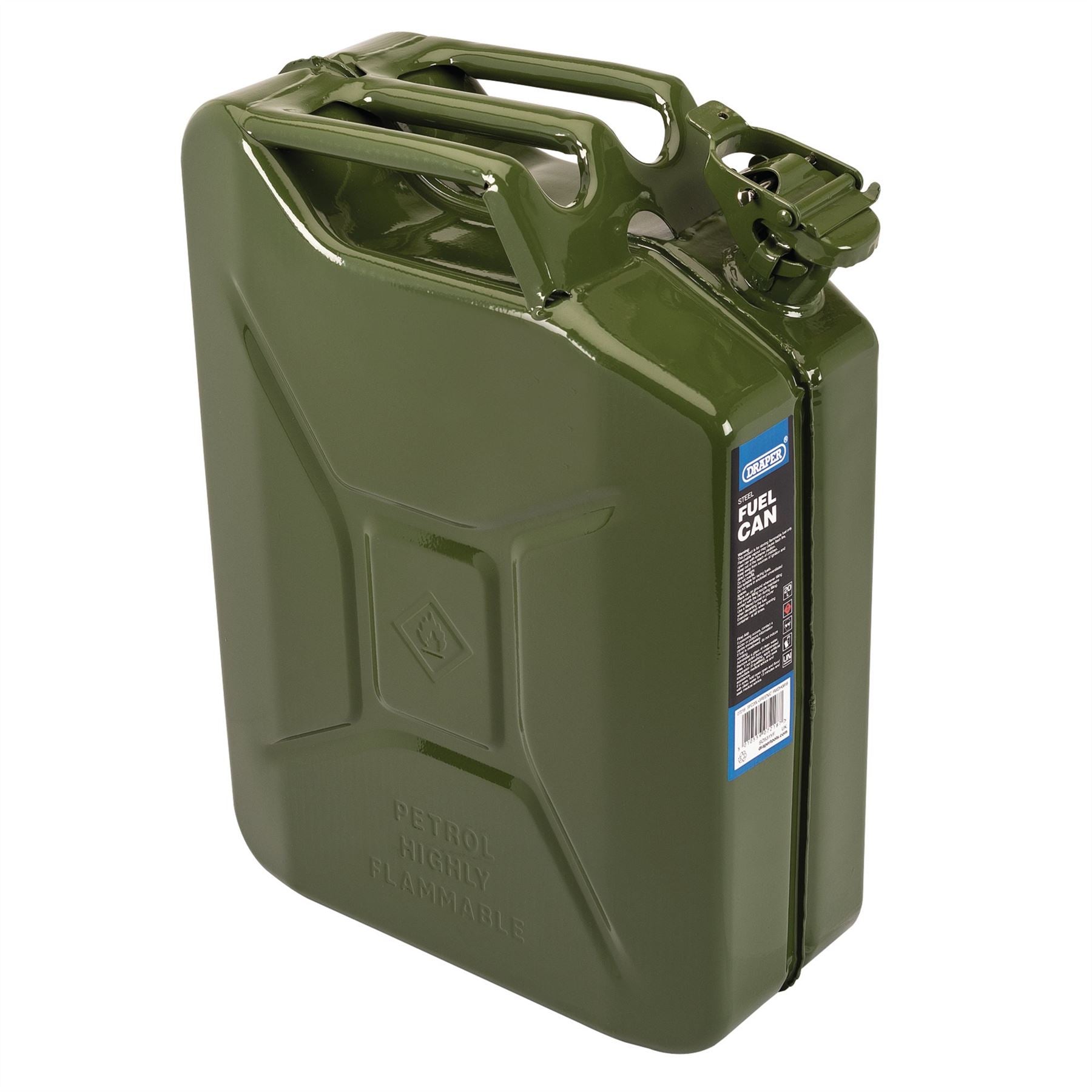 Draper 07218 Steel Fuel Can 20L Green Draper