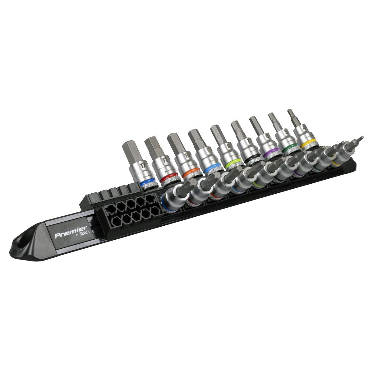 Sealey AK6252 Premier Platinum Series Hex & TRX-Star* Socket Bit Set 3/8"Sq Drive 18pc Sealey