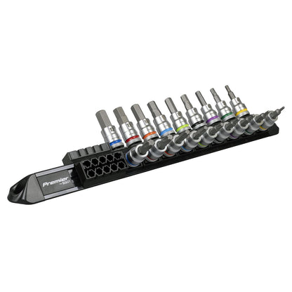 Sealey AK6252 Premier Platinum Series Hex & TRX-Star* Socket Bit Set 3/8"Sq Drive 18pc Sealey
