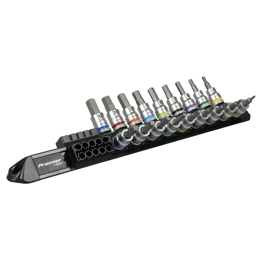 Sealey AK6252 Premier Platinum Series Hex & TRX-Star* Socket Bit Set 3/8"Sq Drive 18pc Sealey