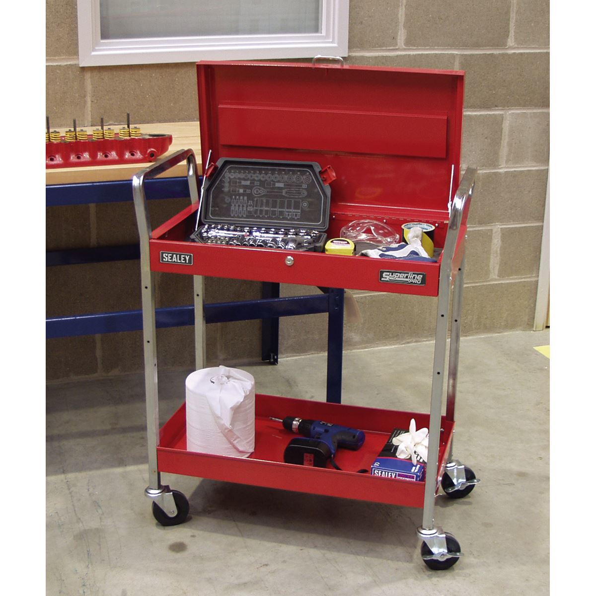 Sealey CX104 Trolley 2-Level Heavy-Duty with Lockable Top Sealey