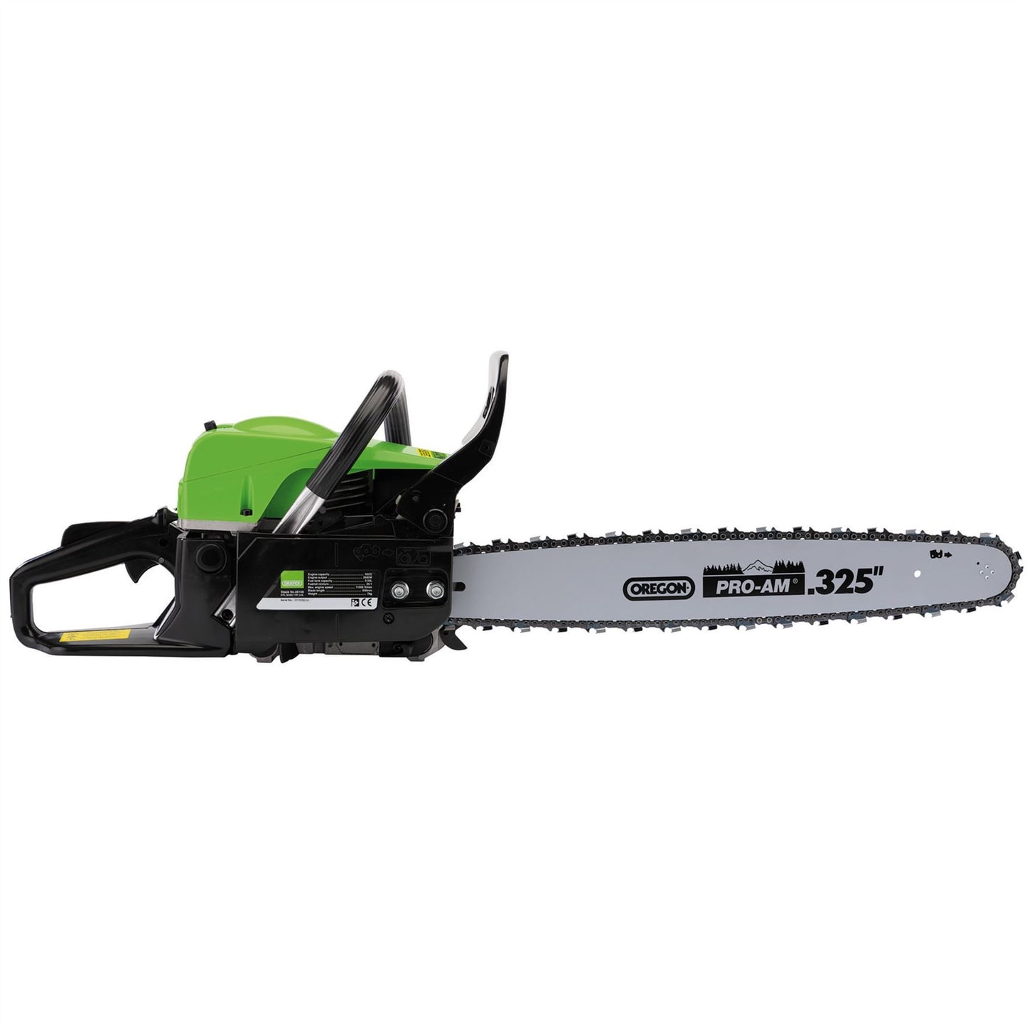 Draper 80106 Petrol Chainsaw 500mm 52cc Draper