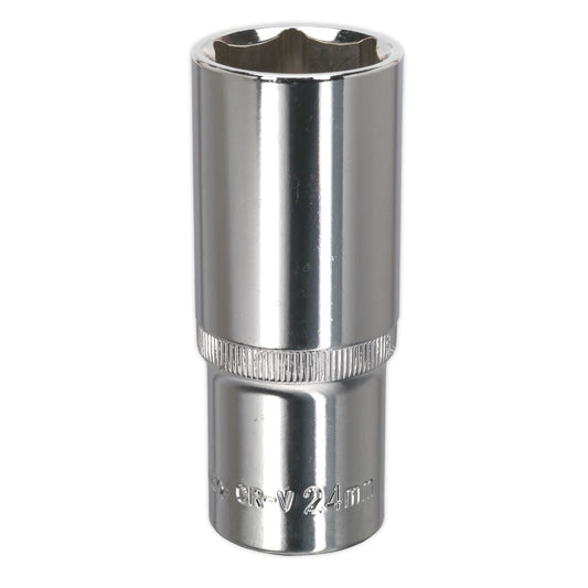 Sealey SP1224D WallDrive® Socket 24mm Deep 1/2"Sq Drive Fully Polished Sealey