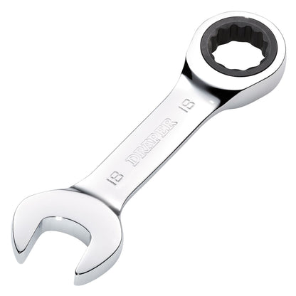Draper 27915 HI-TORQ® Metric Stubby Ratchet Combination Spanner 18mm Draper