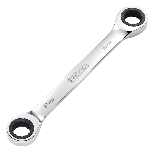 Draper 27738 HI-TORQ® Metric Double Ratchet Ring Spanner 14 x 15mm Draper