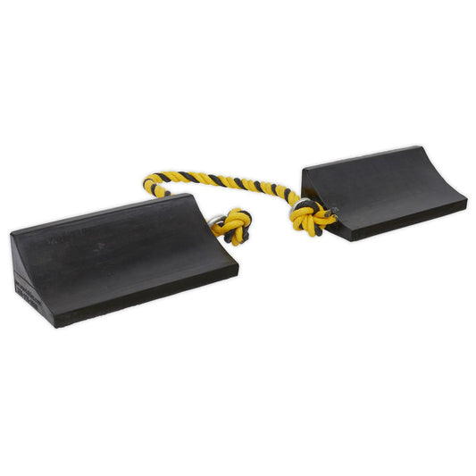 Sealey WC16 Rubber Wheel Chocks Heavy-Duty - Pair Sealey