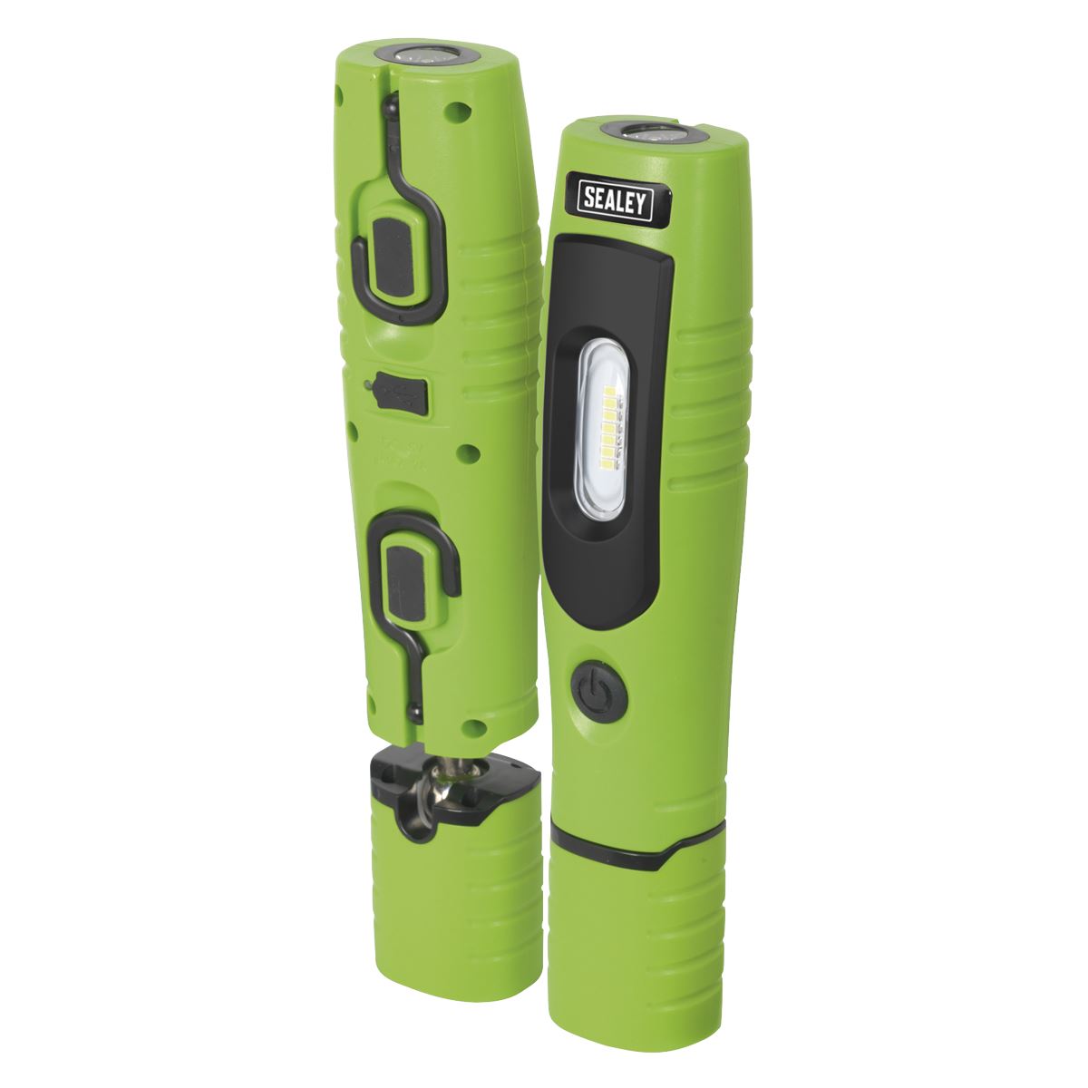 Sealey LED3602G Rechargeable 360° Inspection Lamp 4W & 3W SMD LED Green Lithium-ion Sealey