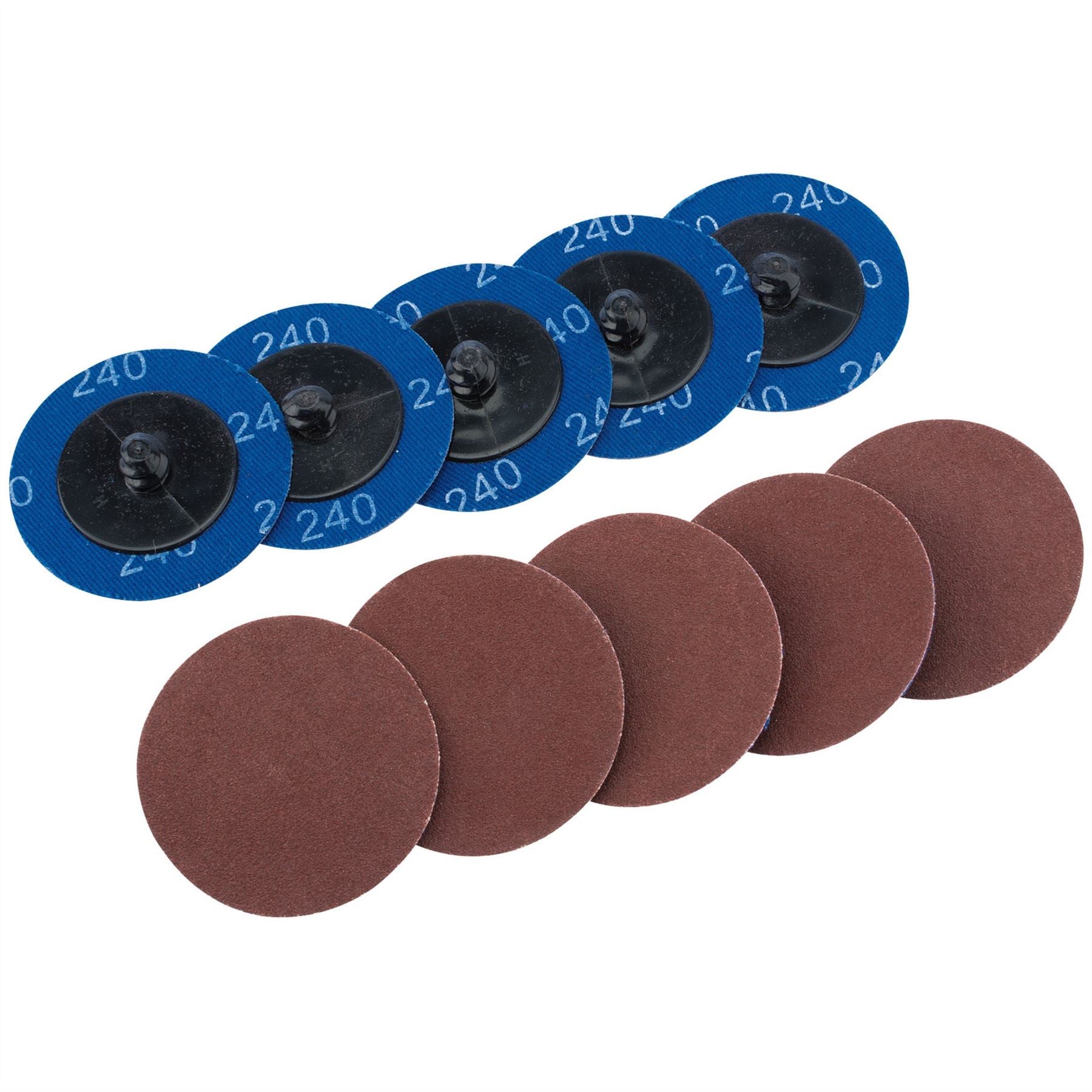 Draper 75613 Aluminium Oxide Sanding Discs 50mm 240 Grit Pack of 10 Draper