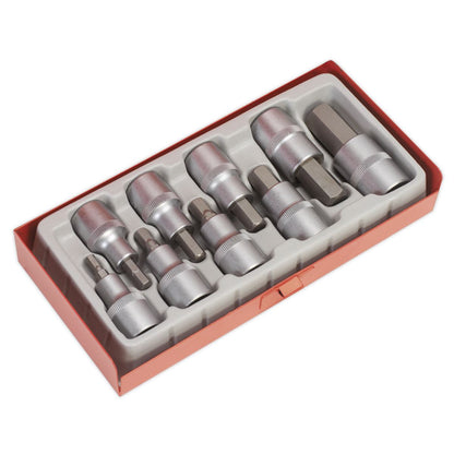 Sealey AK620 Hex Socket Bit Set 9pc 1/2"Sq Drive Sealey