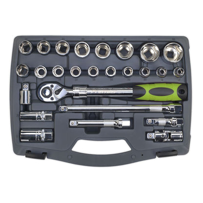 Sealey AK7961 Socket Set 26pc 1/2"Sq Drive 6pt WallDrive® Metric Sealey