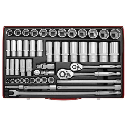 Sealey AK6942 Socket Set 50pc 3/8" & 1/2"Sq Drive 6pt WallDrive® - Metric Sealey