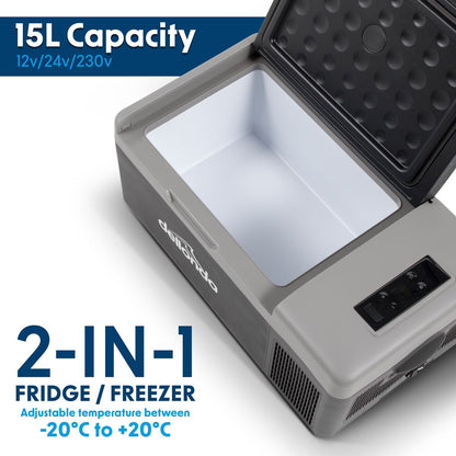 Dellonda DL12 Portable Fridge Freezer/Cool Box with LED Display 15L 12v/24v Dellonda
