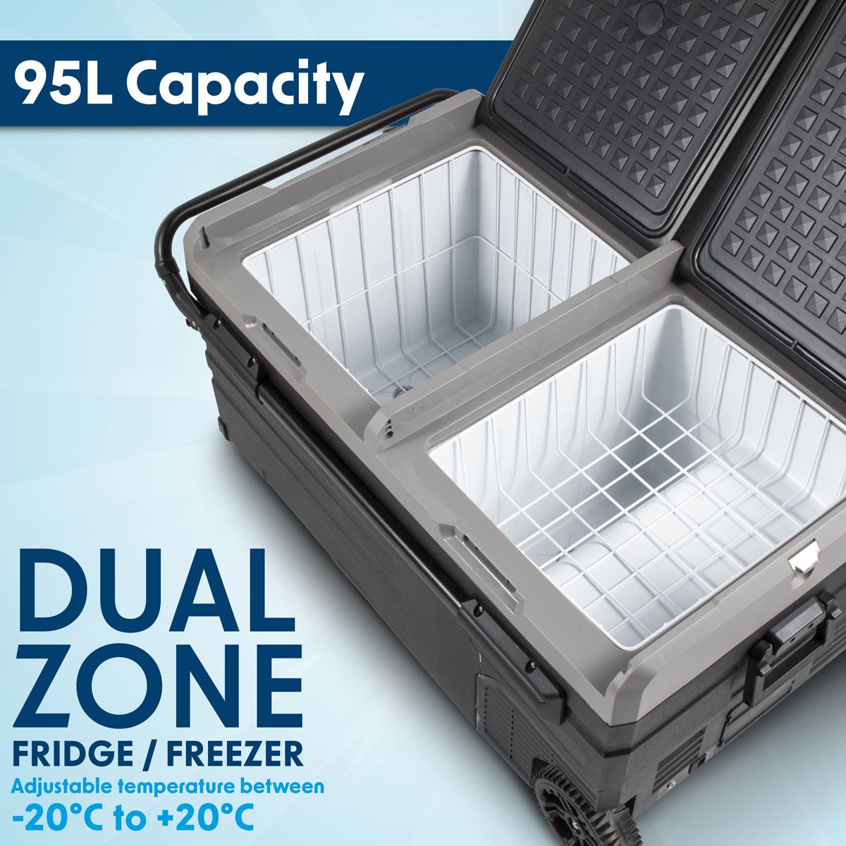Dellonda DL128 Portable Fridge Freezer/Cool Box with LED Display 95L Dellonda
