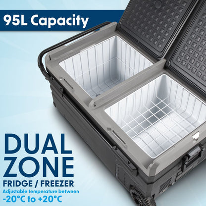 Dellonda DL128 Portable Fridge Freezer/Cool Box with LED Display 95L Dellonda