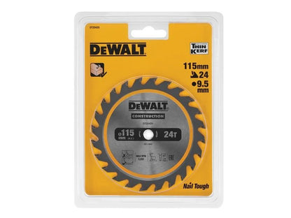 Dewalt Dt20420 Tct Construction Circular Saw Blade 115 X 9.5mm X 24t Dewalt