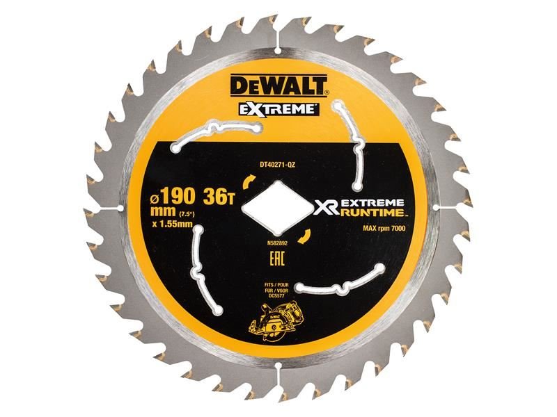 Dewalt Extreme Runtime Flexvolt Circular Saw Blade 190mm X Diamond X 36t Dewalt