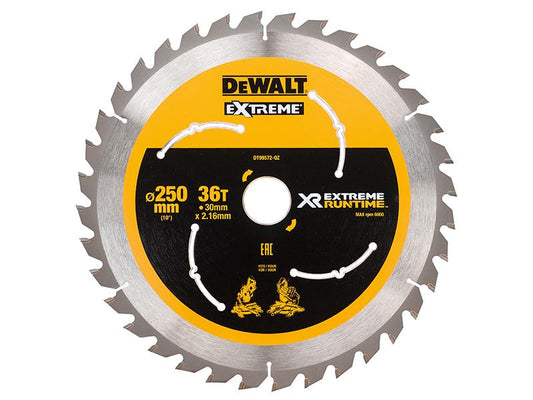 Dewalt Extreme Runtime Flexvolt Mitre Saw Blade 250 X 30mm X 36t Dewalt