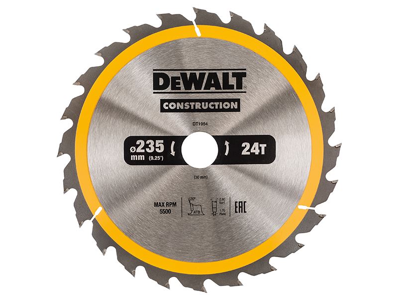 Dewalt Portable Construction Circular Saw Blade 235 X 30mm X 24t Dewalt