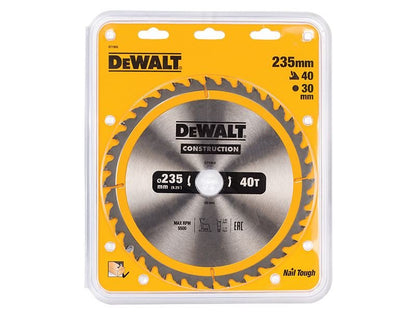 Dewalt Portable Construction Circular Saw Blade 235 X 30mm X 40t Dewalt