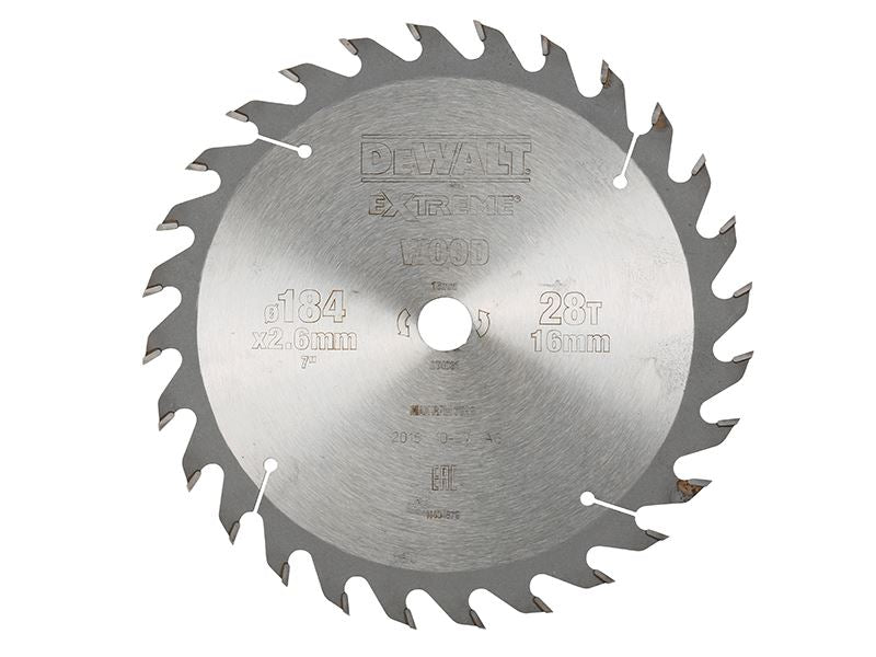 Dewalt Series 40 Circular Saw Blade 184 X 16mm X 28t Atb Dewalt