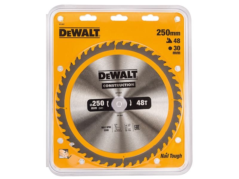 Dewalt Stationary Construction Circular Saw Blade 250 X 30mm X 48t Dewalt